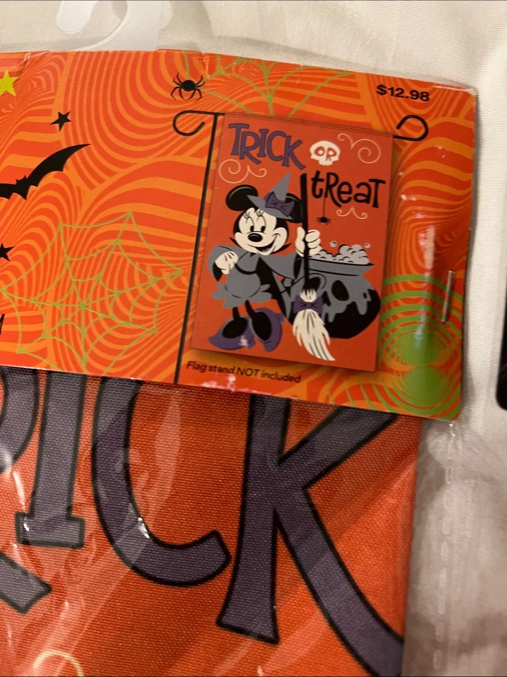 Disney Orange & Green Minnie Witch Garden Flag